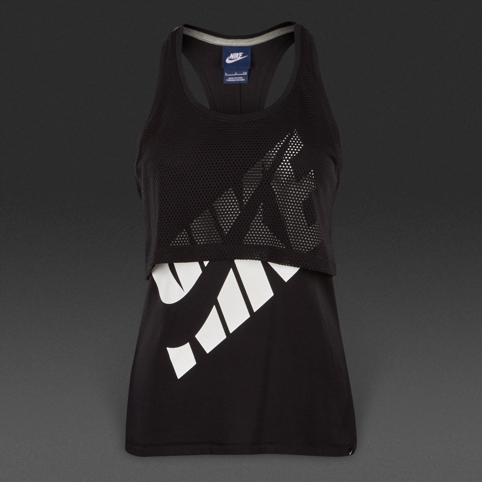 Nike Sportswear Prep Mesh Tank Black / White for Women